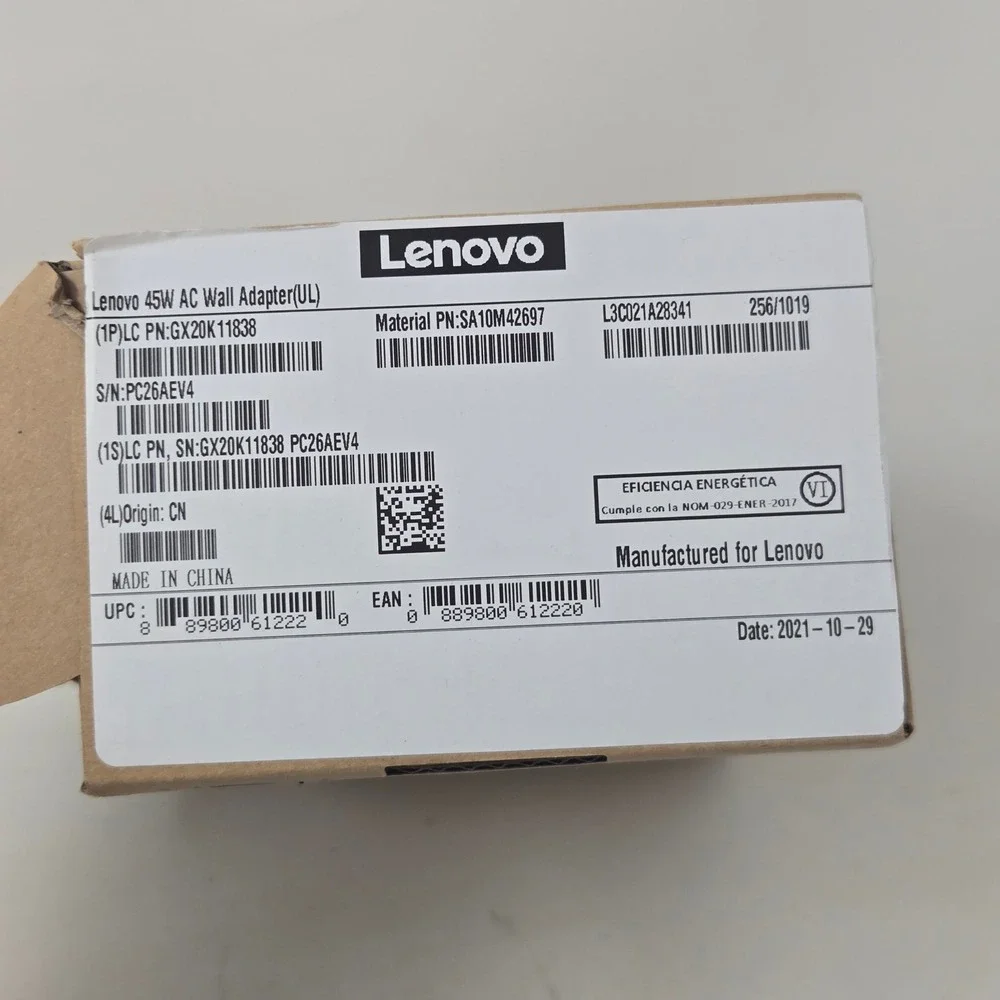 Lenovo 45W AC Wall Adapter Charger GX20K11838 ADL45WCC 20V 2.25A Round Tip Black